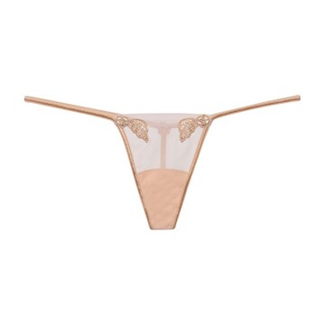 La Perla Thong In Stretch Tulle in sand