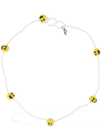 PURA UTZ Smiley Collar Necklace in white / yellow