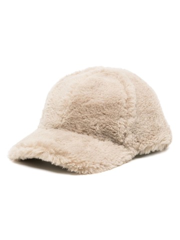 stand studio faux-fur baseball cap - neutrals