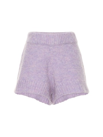 ROTATE Susanna Wool Blend Knit Shorts in lilac