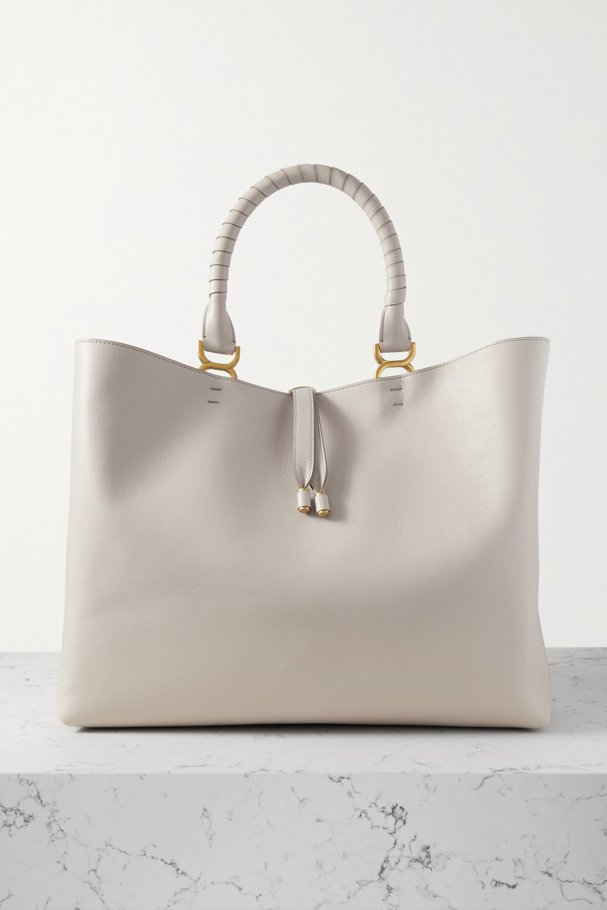 Chloé Chloé - + Net Sustain Marcie Large Leather Tote - Gray