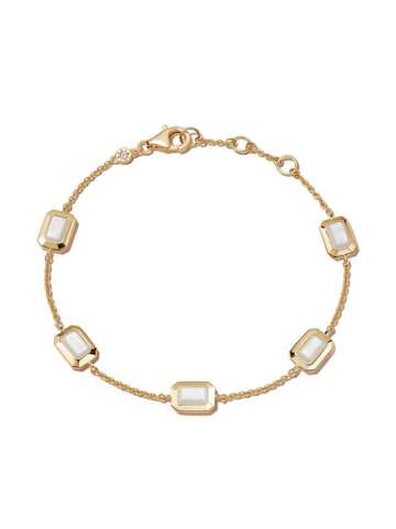 astley clarke ottima mother-of-pearl station bracelet - gold