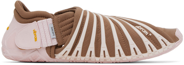 suicoke brown & pink futon-lo sandals
