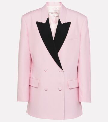 valentino crêpe couture double-breasted blazer in pink