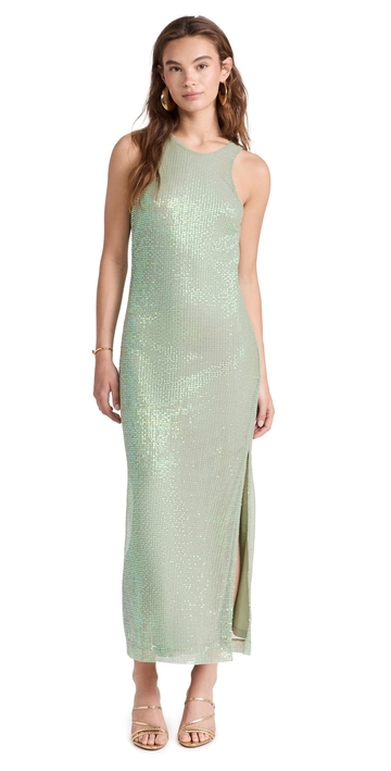 bytimo sequins strap dress green s