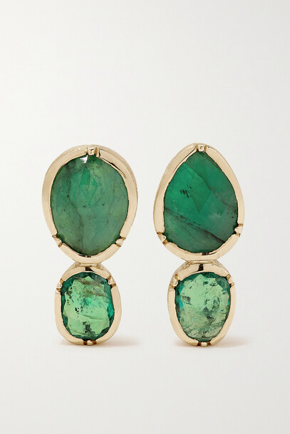 Brooke Gregson - Double Orbit 18-karat Gold Emerald Earrings - one size