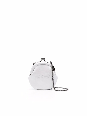 discord yohji yamamoto logo-print leather purse - grey