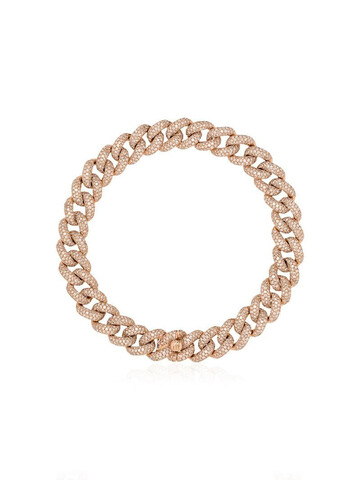 SHAY 18kt rose gold pavé diamond 8 inch link bracelet