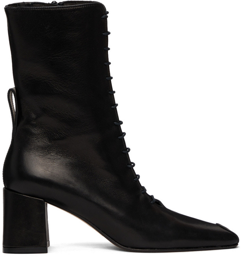 Miista Bette Lace-Up Ankle Boots in black