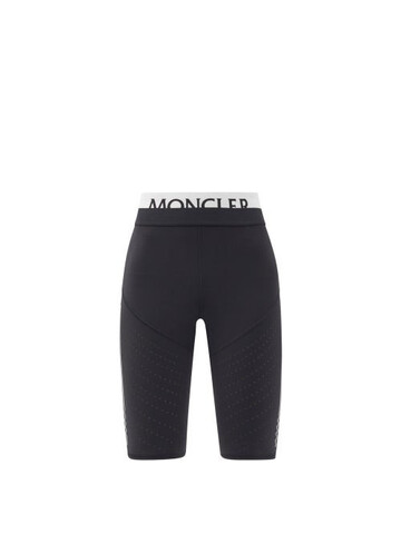 moncler - logo-jacquard jersey cycling shorts - womens - black