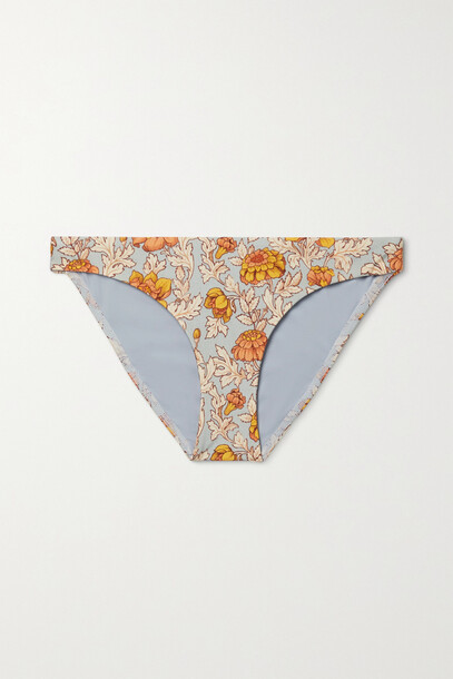 Zimmermann - Andie Floral-print Bikini Briefs - Blue