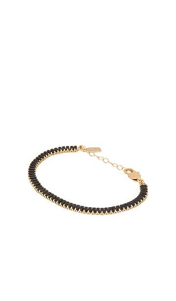 Electric Picks Jewelry Naomi Bracelet in Metallic Gold in black