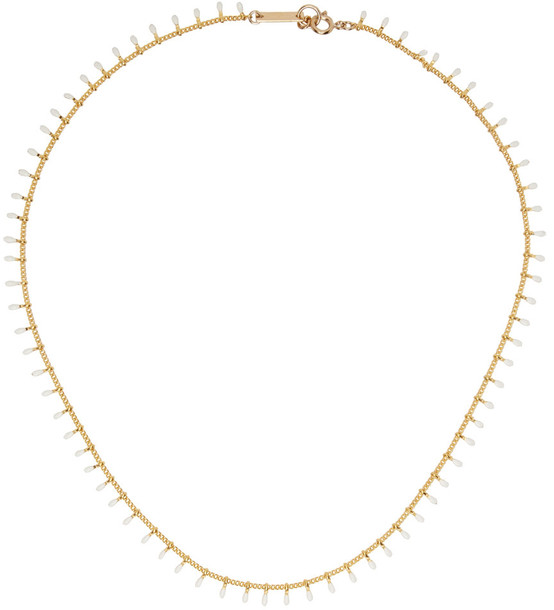 Isabel Marant Gold & White Casablanca Necklace in ecru