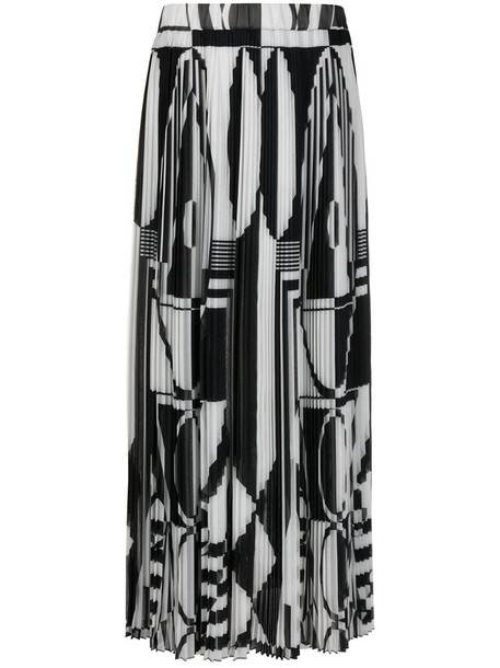 Balmain geometric-print pleated skirt in black
