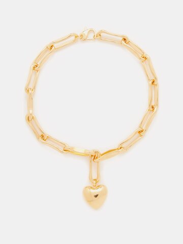 joolz by martha calvo - heart 14kt gold-plated necklace - womens - gold