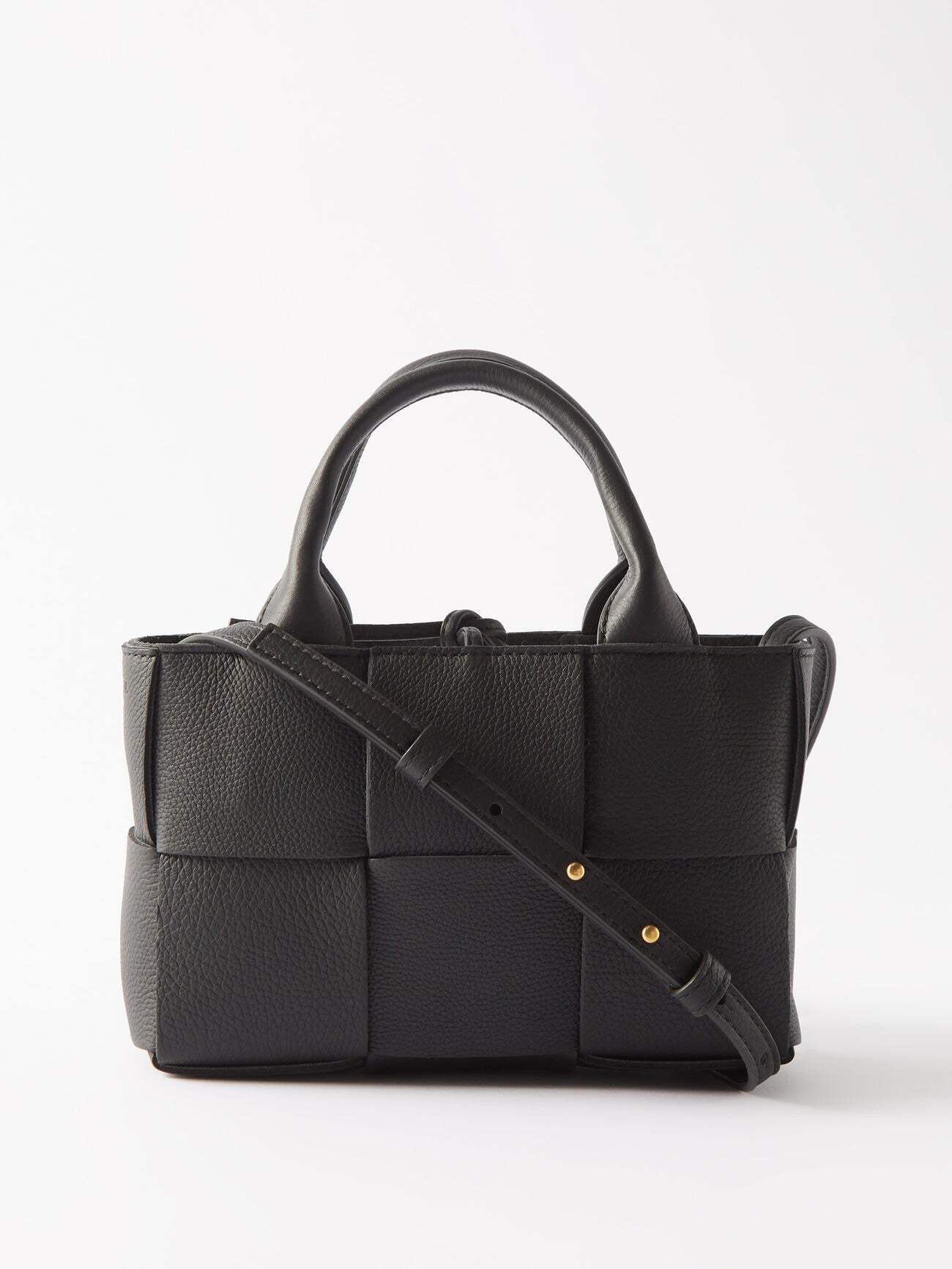 Bottega Veneta - Arco Mini Intrecciato-leather Tote Bag - Womens - Black