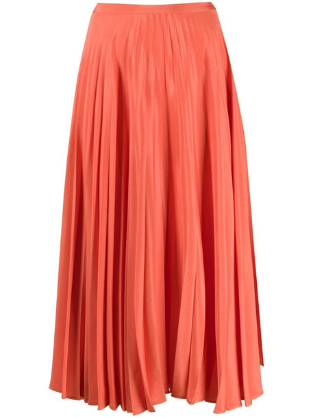 Chinti and Parker pleated skirt in orange
