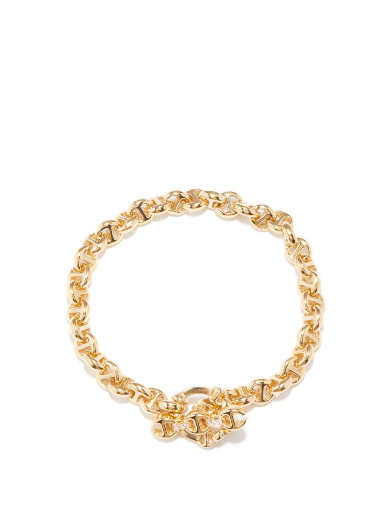 Hoorsenbuhs - Open Link Diamond & 18kt Gold Bracelet - Womens - Yellow Gold