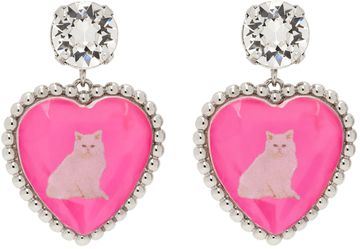 safsafu silver & pink bff earrings