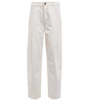 magda butrym high-rise straight jeans in neutrals