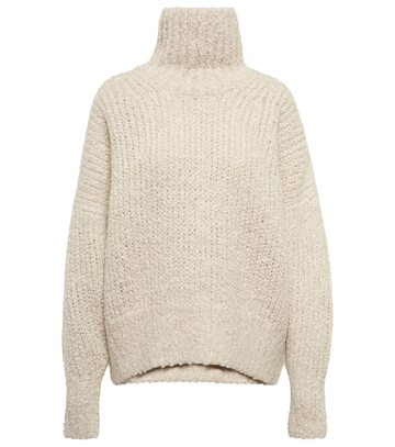 totême alpaca and wool-blend bouclé turtleneck sweater in white