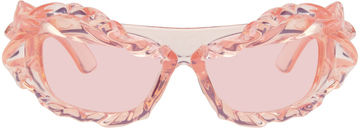 ottolinger pink twisted sunglasses in rose / clear