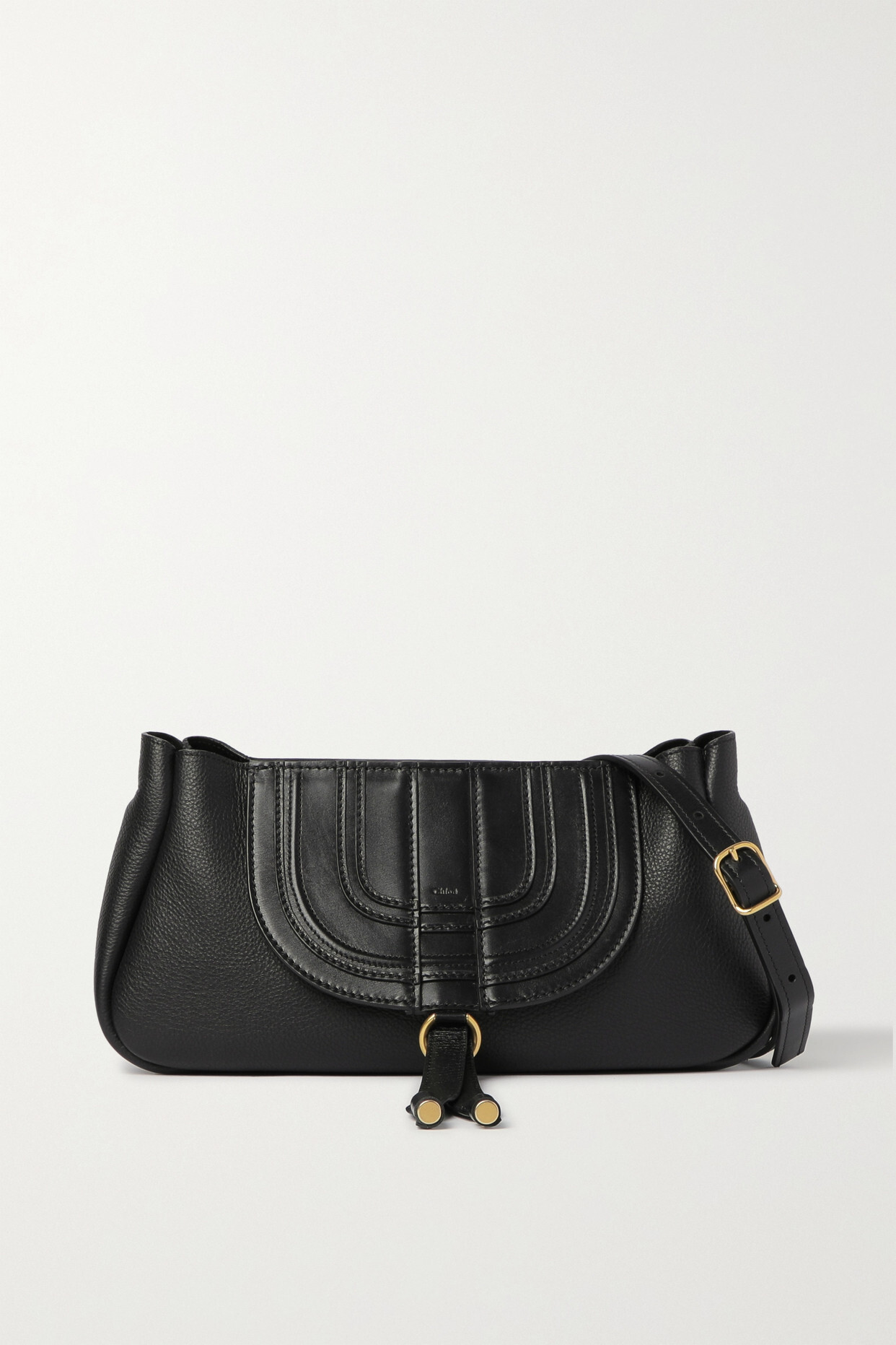 Chloé Chloé - Marcie Tasseled Textured-leather Shoulder Bag - Black