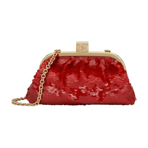 Dolce & Gabbana Sequined Maria clutch in red