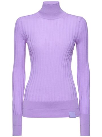 marc jacobs lightweight ribbed turtleneck sweater in lavender