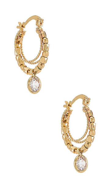 ettika embellished hoop earrings in metallic gold