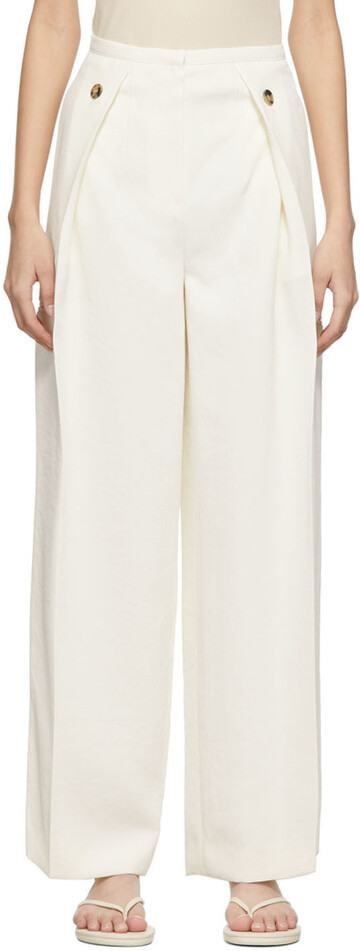 Recto Off-White High Wide Trousers in ivory