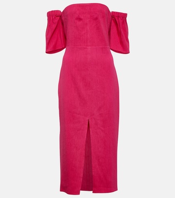 isabel marant stony off-shoulder midi dress in pink
