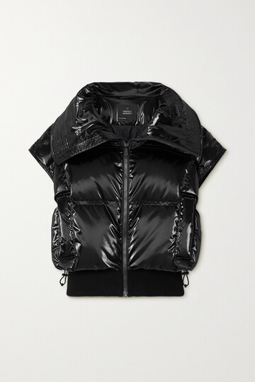 perfect moment - sierra quilted glossed-shell vest - black