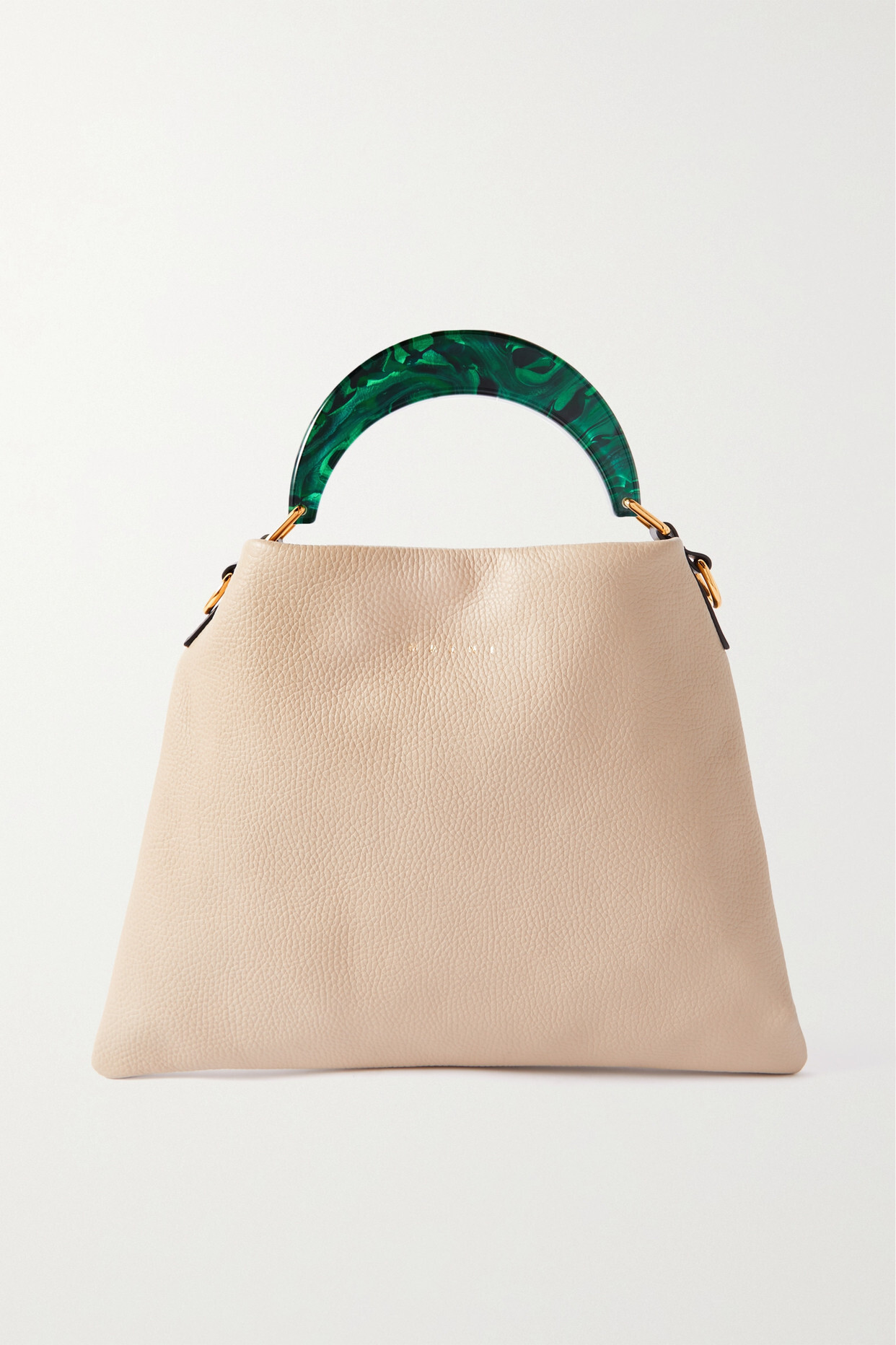 Marni - Venice Small Marbled Resin And Textured-leather Tote - Cream
