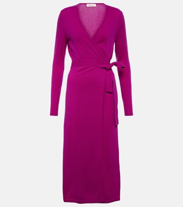 diane von furstenberg astrid wool and cashmere wrap dress in purple
