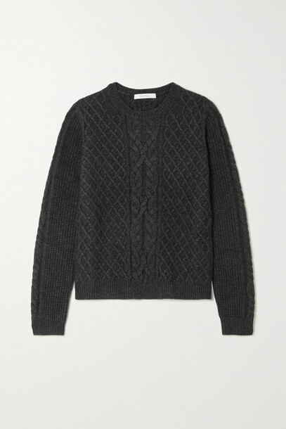 Max Mara - Firma Cable-knit Wool And Cashmere-blend Sweater - Gray