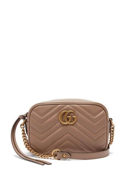 Gucci - GG Marmont Mini Quilted Leather Cross-body Bag - Womens - Pink