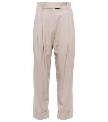 Brunello Cucinelli Wool-blend straight pants in beige