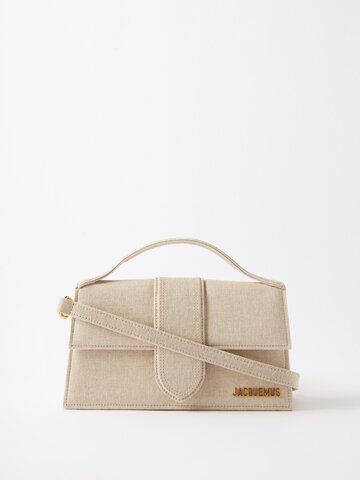 jacquemus - bambino large canvas top-handle bag - womens - beige