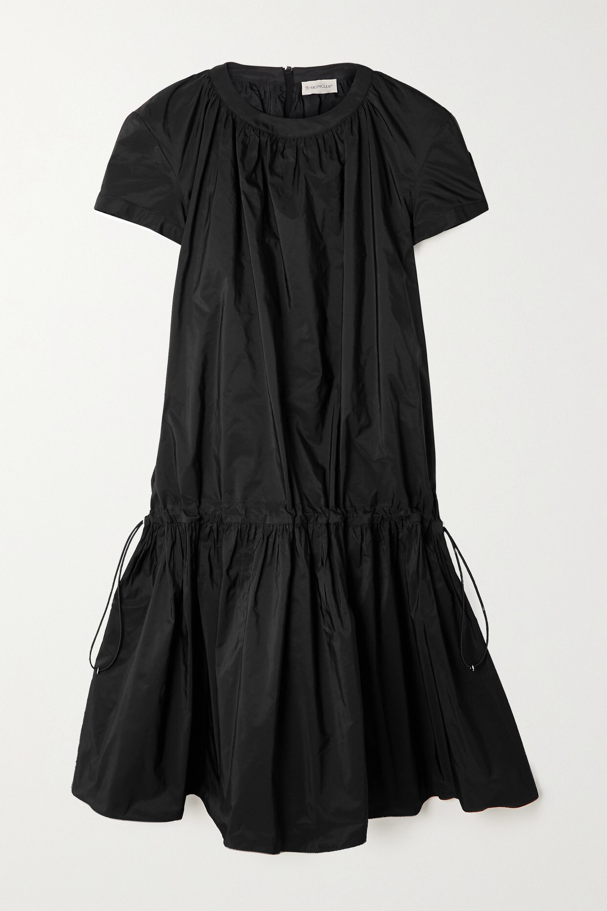 Moncler - Pleated Taffeta Mini Dress - Black