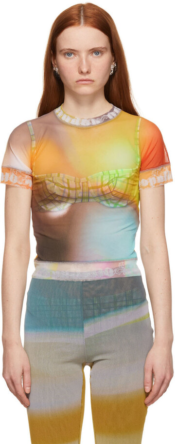 Ottolinger SSENSE Exclusive Multicolor Nylon Mesh T-Shirt in multi