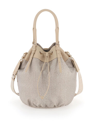 Borbonese Bag In Recycled Op Nylon And Leather in sand