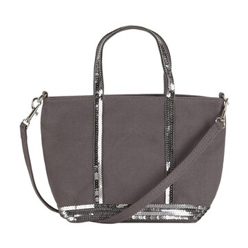 vanessa bruno canvas and sequins xs cabas tote in anthracite
