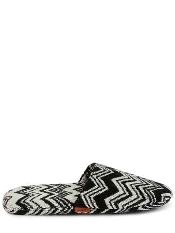 MISSONI HOME COLLECTION Keith Bath Slippers in black / white