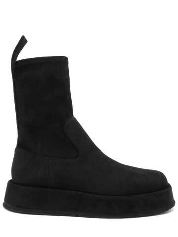 GIA X RHW 40mm Stretch Faux Suede Ankle Boots in black