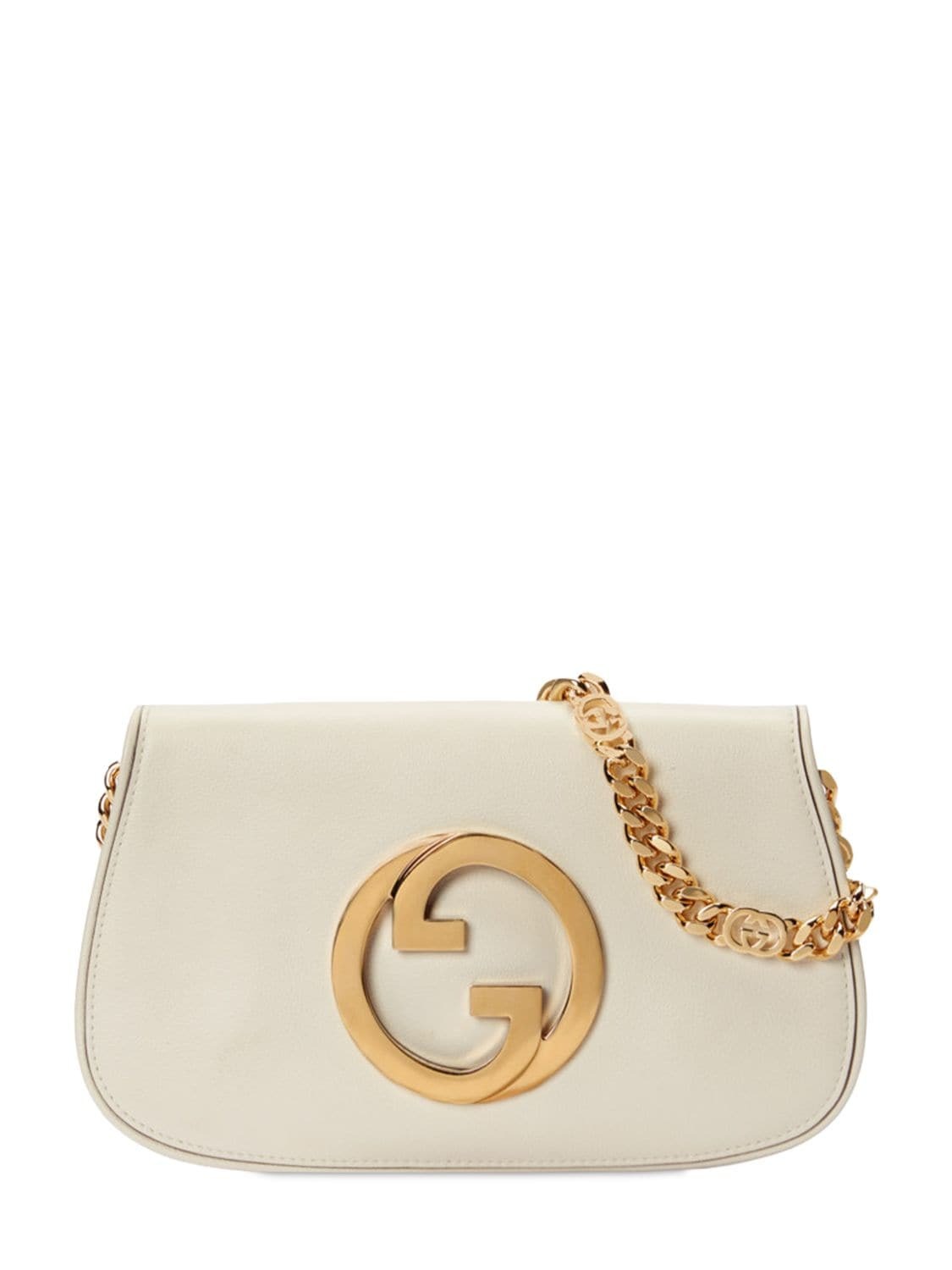 GUCCI Blondie Leather Shoulder Bag in white