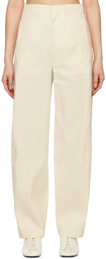 arch the off-white line trousers in cream