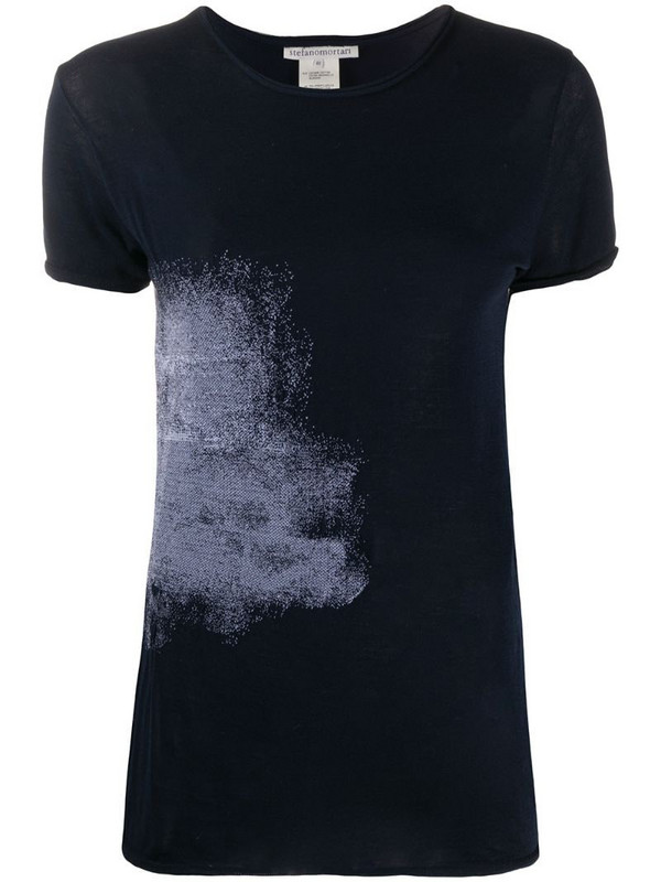 Stefano Mortari abstract print slim-fit T-shirt in blue