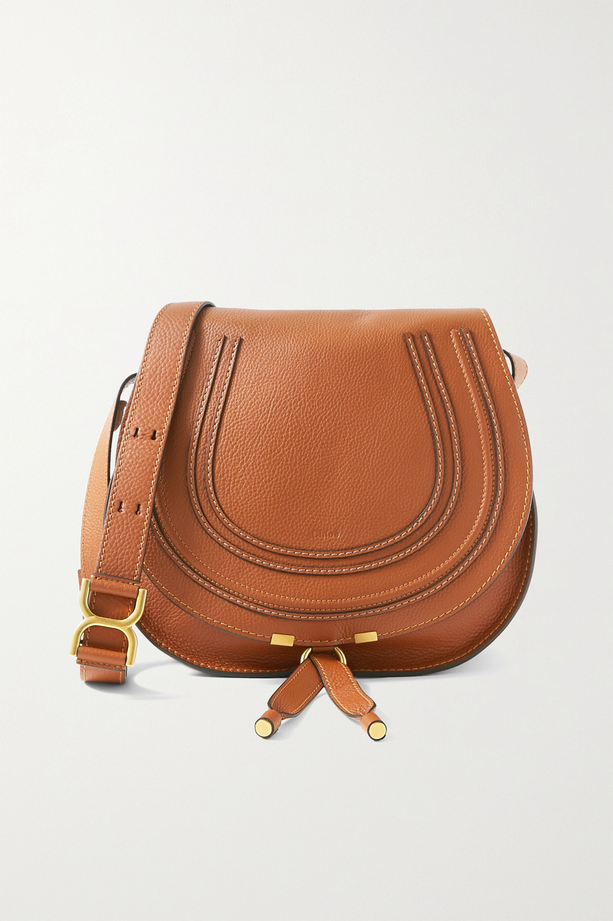 Chloé Chloé - Marcie Medium Textured-leather Shoulder Bag - Brown
