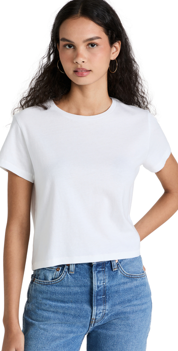 WSLY Boxy Crop Tee in white